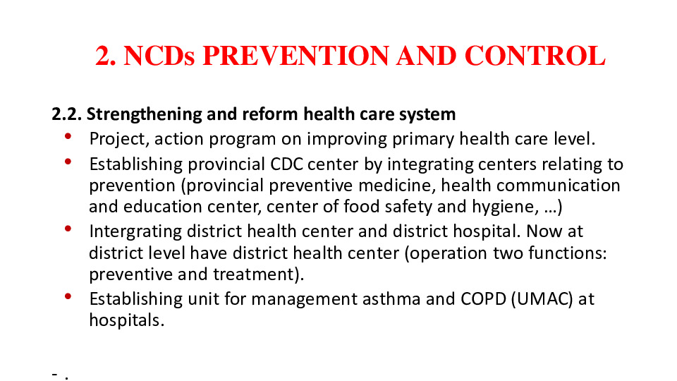 2. NCDs PREVENTION AND CONTROL